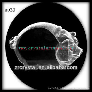 Bonita estatuilla de animales de cristal A039